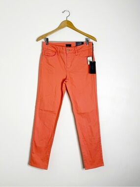 NYDJ Ankle Jeans Coral Pink Size 4 NWT Slim Straight Stretch